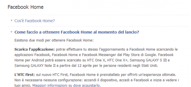 Facebook Home: disponibile sul Play Store ma solo negli Stati Uniti