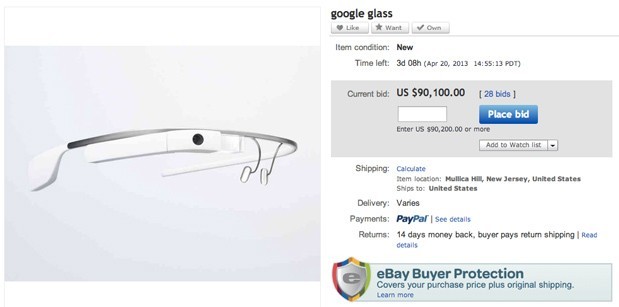 Google Glass già in vendita su eBay a 90mila dollari