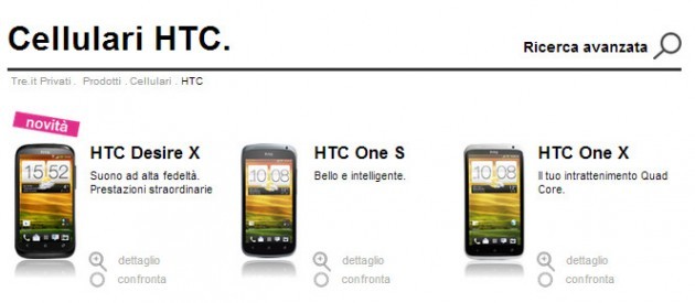 HTC Desire X disponibile all'acquisto con 3 Italia