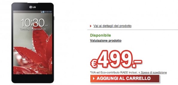 LG Optimus G disponibile a 499€ su Redcoon.it