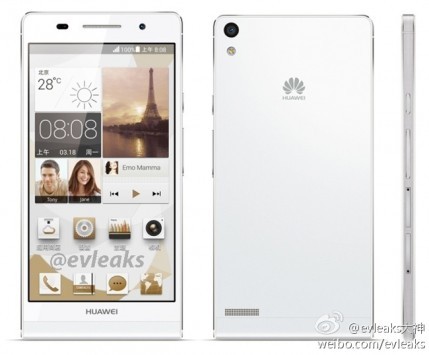 Huawei Ascend P6: nuove immagini leaked per le colorazioni bianca e rosa