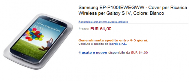 Samsung Galaxy S4: i primi kit di ricarica wireless sono disponibili su Amazon Italia