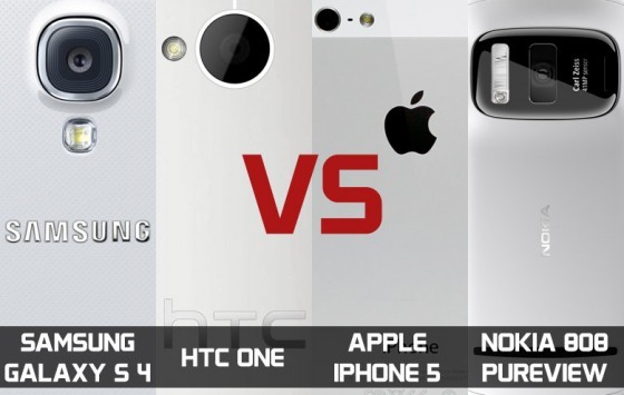 Samsung Galaxy S4 vs HTC One vs Apple iPhone 5 vs Nokia 808 Pureview: confronto foto e video