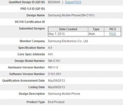 Il Samsung Galaxy S IV Zoom è reale: ottenuta la certificazione Bluetooth