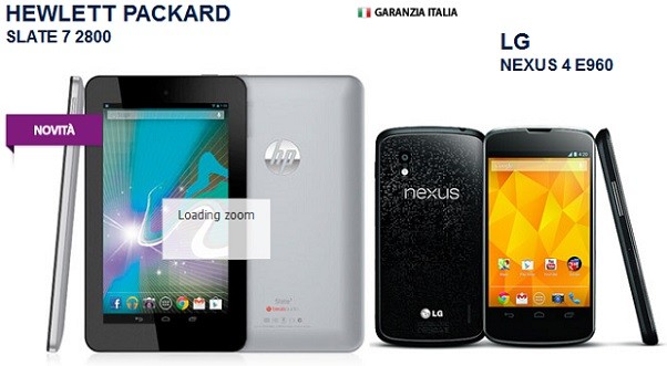 LG Nexus 4 e HP Slate 7 disponibili a 413€ e 159€ da Unieuro con Garanzia Italia