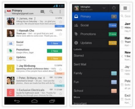 Google presenta ufficialmente la nuova interfaccia di Gmail per Android e Desktop