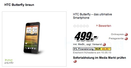 HTC Butterfly e HTC Desire SV disponibili in Germania al prezzo di 499€ e 259€