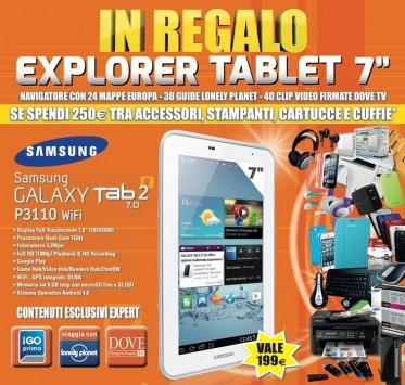 MarcoPolo Expert: in regalo un Galaxy Tab da 7 pollici con un acquisto di 250€ in accessori