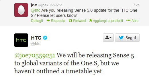 HTC One S: ufficialmente confermato l'update a Sense 5.0