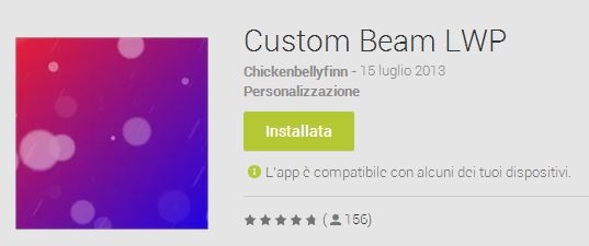 Custom Beam LWP: personalizzate lo sfondo animato di Android