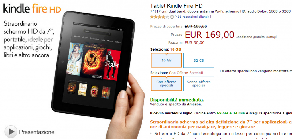 Kindle Fire HD   Sbalorditivo schermo HD da 7