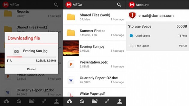 MEGA: disponibile l'app ufficiale per l'omonimo servizio di cloud storage