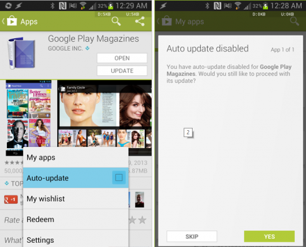 Google Play Store 4.3.11: aggiunta una gestione degli aggiornamenti automatici con filtri per le app