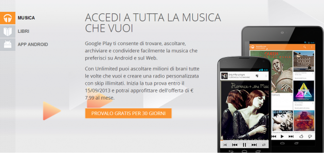 Google Play Music All Access è disponibile in Italia!