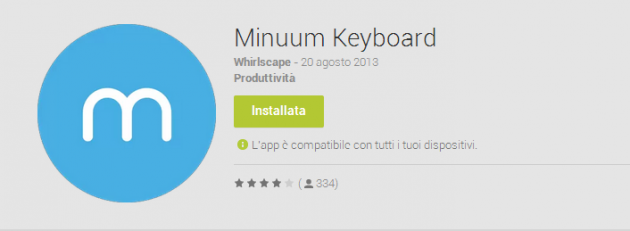 Minuum Keyboard sbarca sul Play Store, anche se solo in lingua inglese