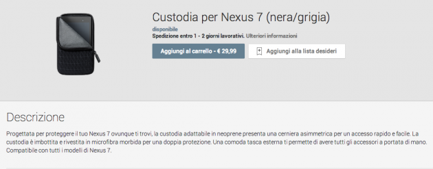 Nexus 7 2013: disponibile la prima custodia ufficiale sul Google Play Device