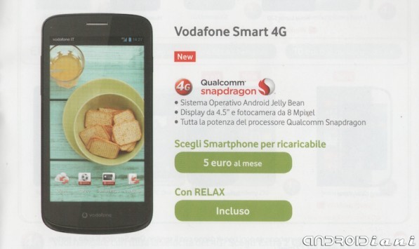 Un nuovo smartphone LTE Vodafone compare sul volantino della compagnia