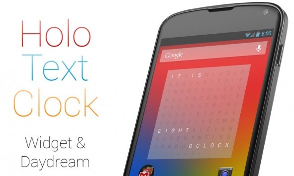 Holo Text Clock: ecco un nuovo orologio personalizzabile in stile Holo