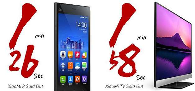 Xiaomi: venduti 100.000 Mi3 in poco più di un minuto e 3000 Xiaomi TV in due minuti