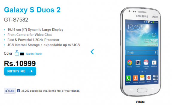Samsung Galaxy S Duos 2 ufficiale: ecco specifiche e prezzo