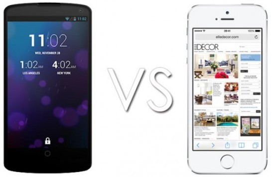 Nexus 5 VS iPhone 5S: un video mostra un confronto tra i due device