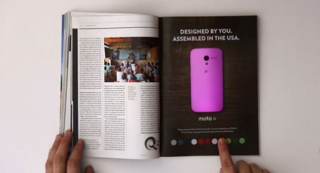 Motorola Moto X, pubblicità touch sul magazine Wired