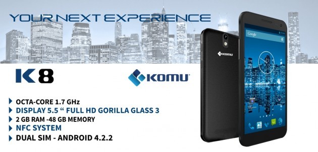 Komu K8 riceve Android 4.4.2: KitKat inizia ad arrivare sui chipset MediaTek