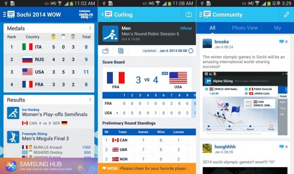 Samsung rilascia l'app ufficiale delle Olimpiadi invernali di Sochi 2014