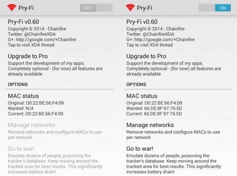 Pry-Fi: ecco una nuova app di Chainfire che non permette il tracciamento tramite reti Wi-Fi
