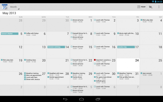 Today Calendar Beta: il calendario stock di Android potenziato