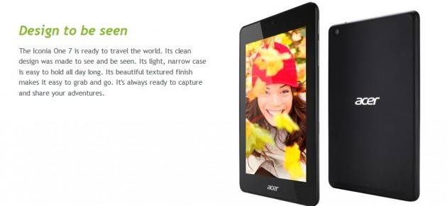 Acer annuncia ufficialmente i nuovi Iconia One 7 e Iconia Tab 7
