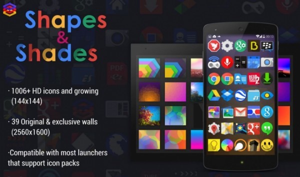 Shapes & Shades: nuove icone e nuovi wallpapers per personalizzare il nostro device Android