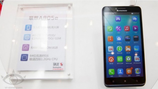 Lenovo A805e: il primo phablet Android con Snapdragon 410 a 64-bit