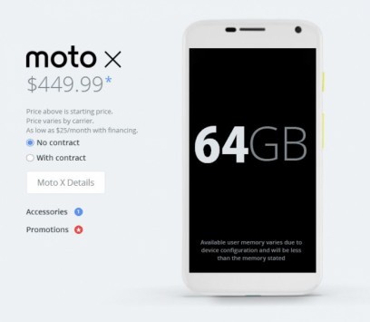 Motorola Moto X 64GB da oggi disponibile in USA