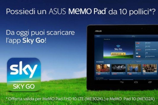 [App Spotlight] SkyGo arriva anche su ASUS MeMo Pad 10 FHD e MeMo Pad 10