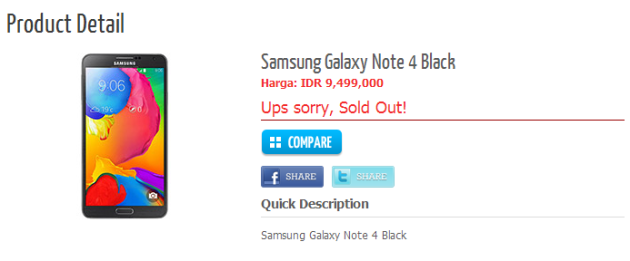 Samsung Galaxy Note 4 appare su store indonesiano