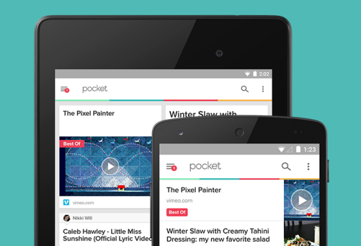 Pocket integra Google Now e sposa il Material Design