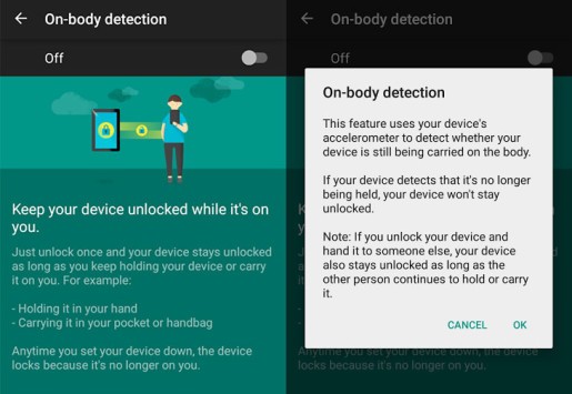 Google On-Body Detection: nuova modalità Smart Lock in arrivo su Android