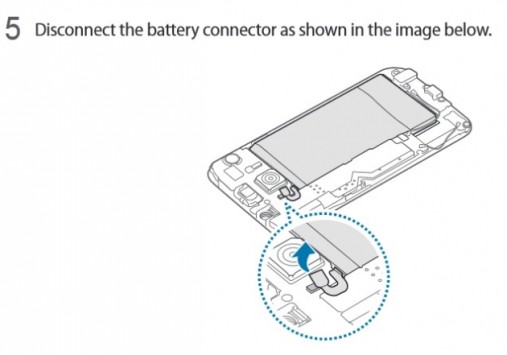 Samsung Galaxy S6, sul manuale d'uso le istruzioni per rimuovere la batteria