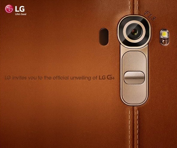 LG G4: l'invito alla presentazione mostra fotocamera, sensori e cover in pelle