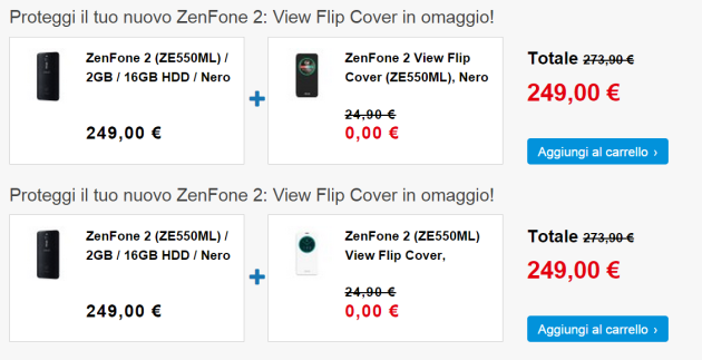 Asus Zenfone 2 ZE550ML, ecco una nuova offerta: flip cover in regalo fino al 5 Luglio