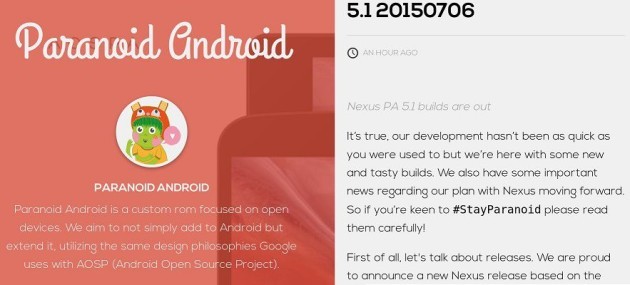 La Paranoid Android 5.1 è finalmente realtà: disponibile per device Nexus