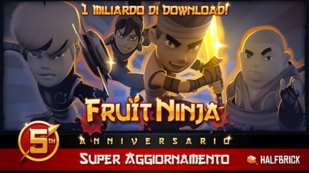 Fruit Ninja compie 5 anni, raggiunge 1 miliardo di download e riceve un update