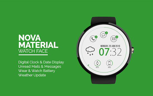 Nova Material: Watch Face semplice ed efficace