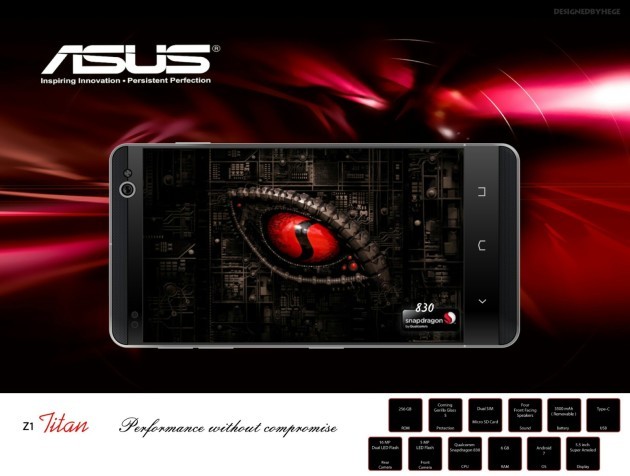 ASUS Z1 Titan Concept Phone, il futuro con Snapdragon 830 e 6 GB di RAM