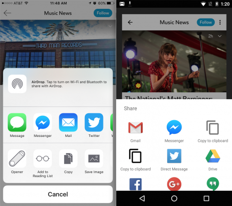 Flipboard l'update migliora la condivisione su FB Messenger (1)