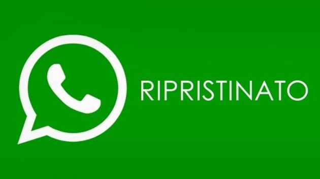 WhatsApp: blocco sospeso, si torna online