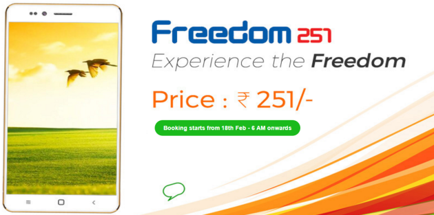 Freedom 251: lo smartphone Android più economico al mondo