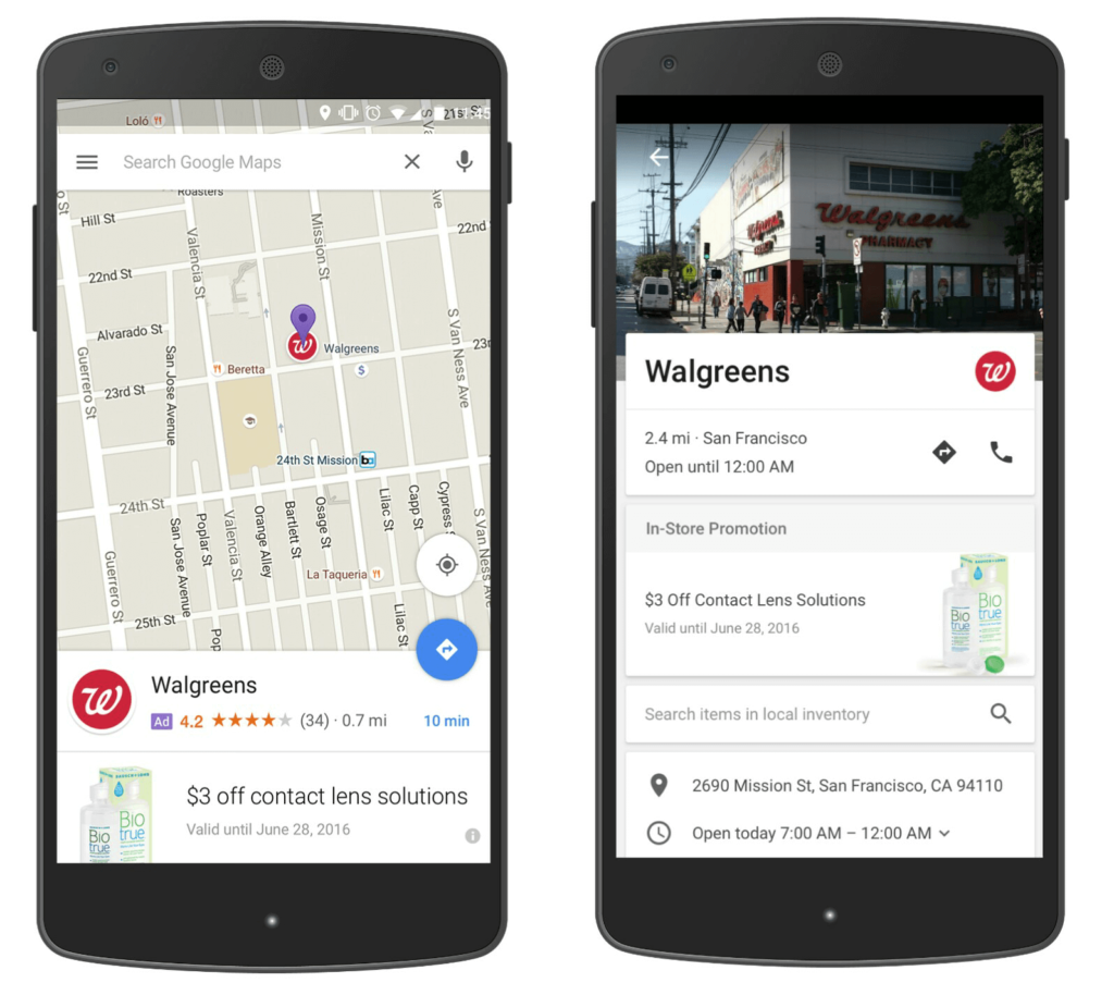 Google Maps promoted pins