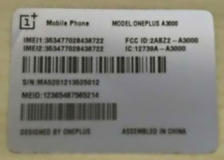 OnePlus 3 FCC listings